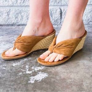 STAUD dahlia wedge sandal in cashew/natural, SIZE 8